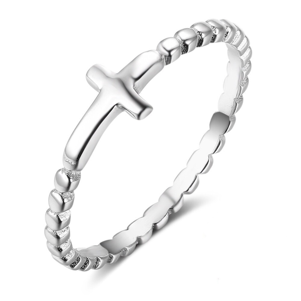 Sterling silver ring Christian jewelry cross ring